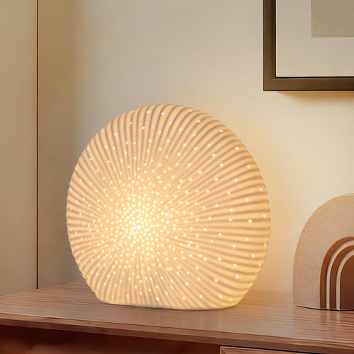 Ceramic Table Lamp with Seashell Shade