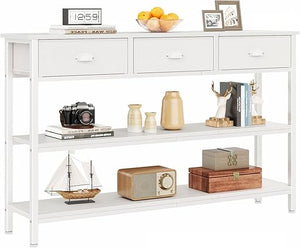 47-Inch Console Table with 3 Drawers and Storage Shelves