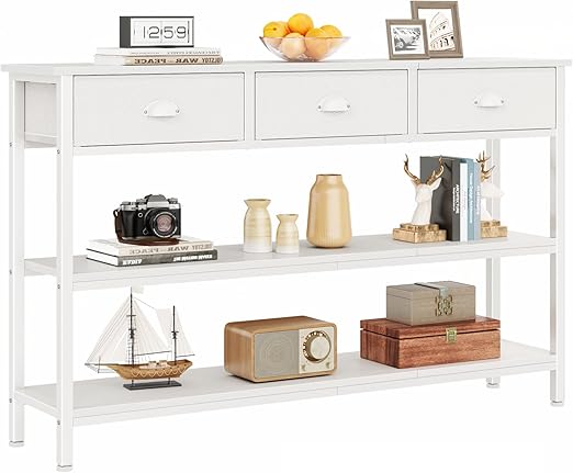 47-Inch Console Table with 3 Drawers and Storage Shelves