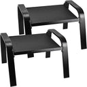 Outdoor Patio Ottoman Set of 2 – Textilene Footstools with Steel Frame