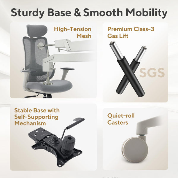 Ergonomic High-Back Mesh Office Chair with Adjustable Lumbar Support