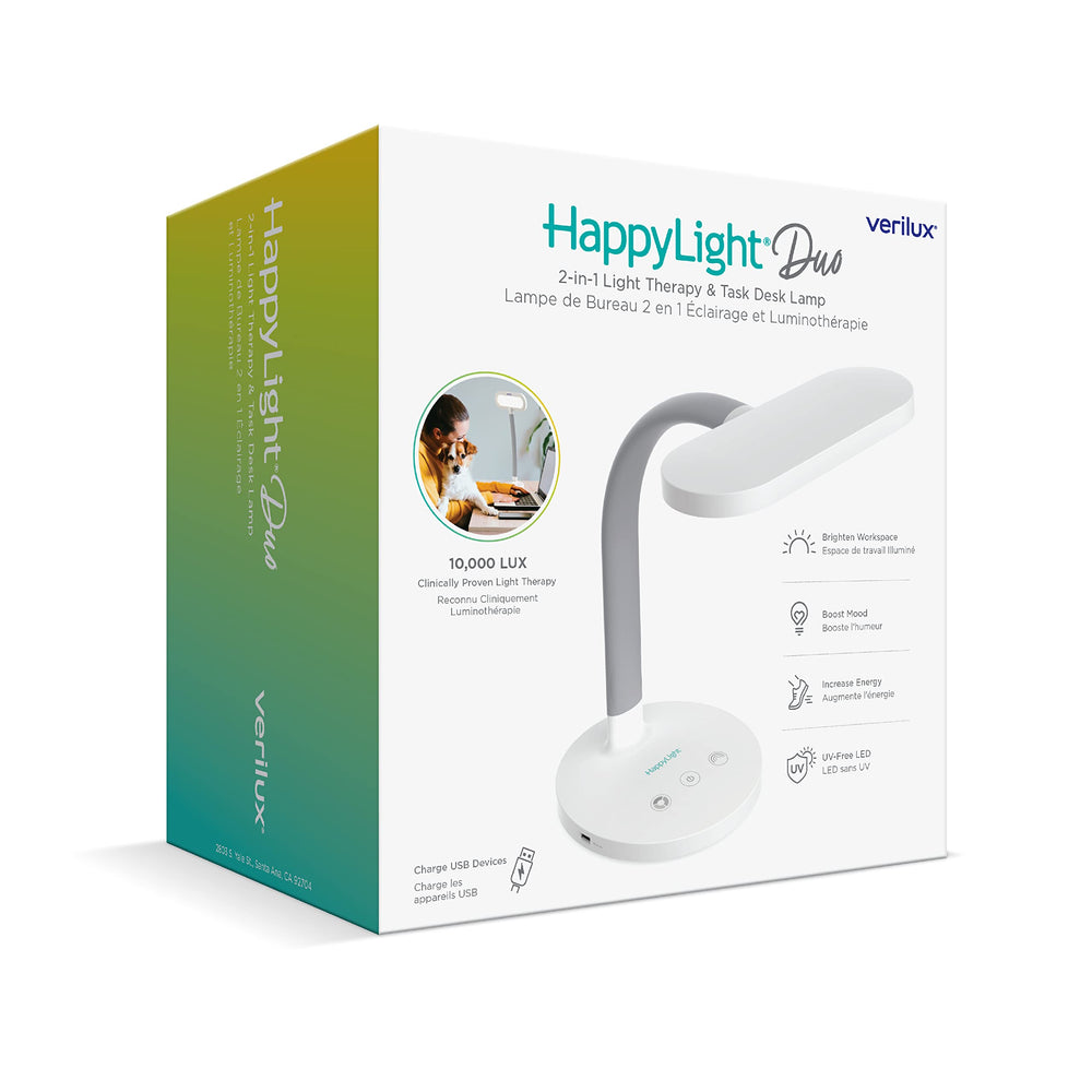 2-in-1 Light Therapy & Task Desk Lamp – UV-Free Full Spectrum LED, 10,000 LUX