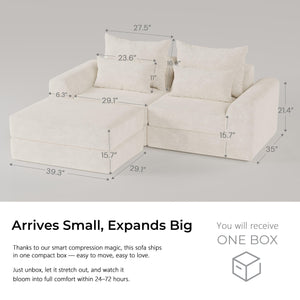 Modular Sectional Sofa with Ottoman & L-Shape Configuration