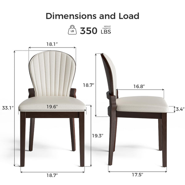 Tufted Leather Dining Chairs, Set of 2