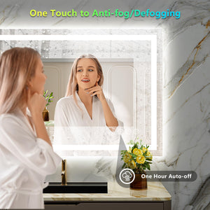 40x36 Inch RGB LED Bathroom Mirror with Front & Backlit Lighting