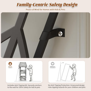 3-Tier Leaf Console Table with Metal Frame