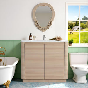 Freestanding Bathroom Vanity with Ceramic Sink