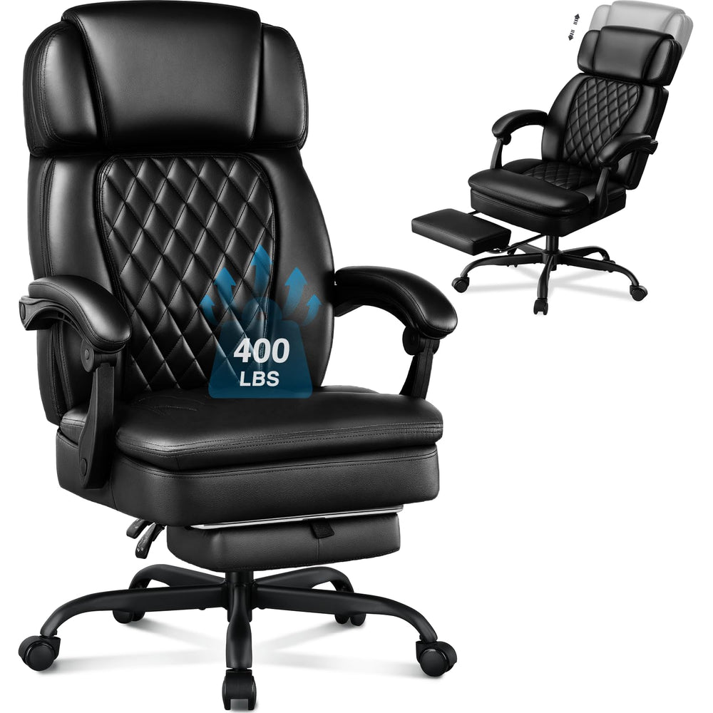 400lbs Big & Tall Executive Office Chair with Footrest