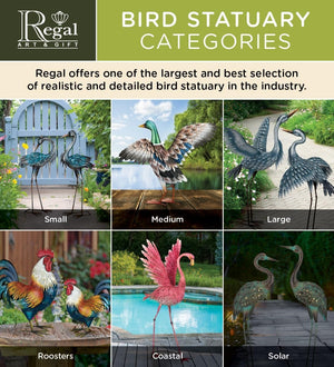 Red Phoenix Metal Statue – Indoor & Outdoor Decorative Sculpture