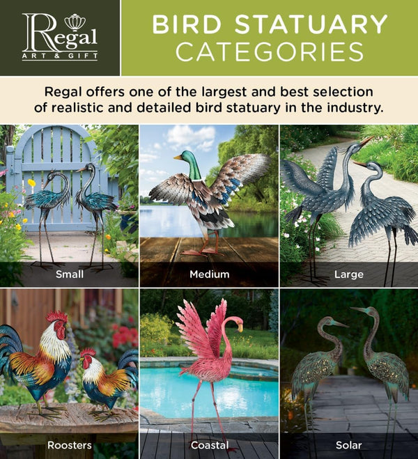 Red Phoenix Metal Statue – Indoor & Outdoor Decorative Sculpture