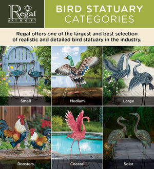 Red Phoenix Metal Statue – Indoor & Outdoor Decorative Sculpture