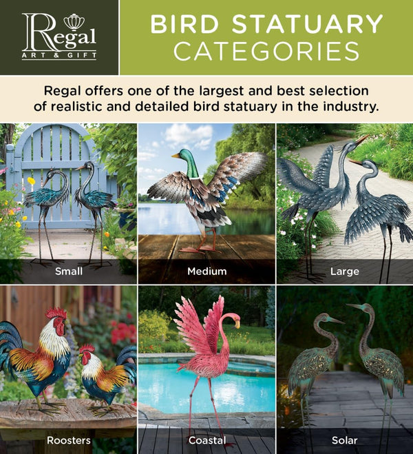 Red Phoenix Metal Statue – Indoor & Outdoor Decorative Sculpture