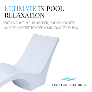 In-Pool Chaise Lounge Chairs for Deep Pool Shelves – Set of 2