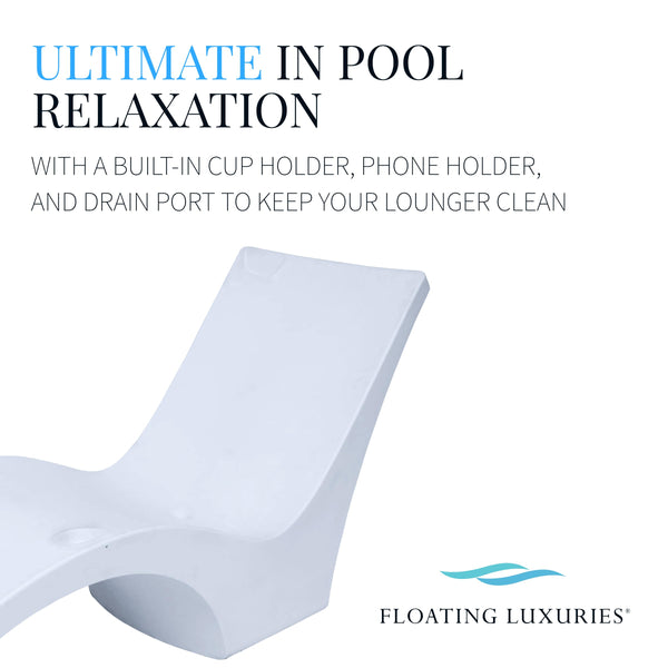 In-Pool Chaise Lounge Chairs for Deep Pool Shelves – Set of 2
