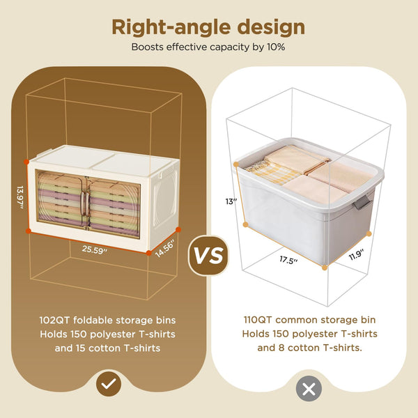 5-Tier Stackable Storage Bins with Lids, Doors & Wheels