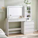 Vanity Desk with Mirror, Lights & 5 Drawers