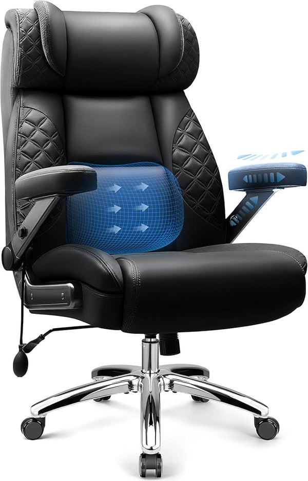 Big & Tall Ergonomic Office Chair – 500 LBS, 5D Arms, Lumbar Support