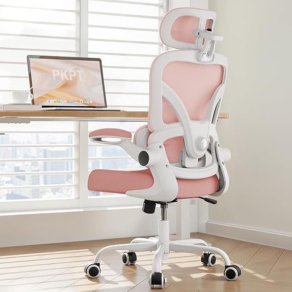 Ergonomic Office Chair 330LBS with Lumbar Support & Flip-Up Armrests
