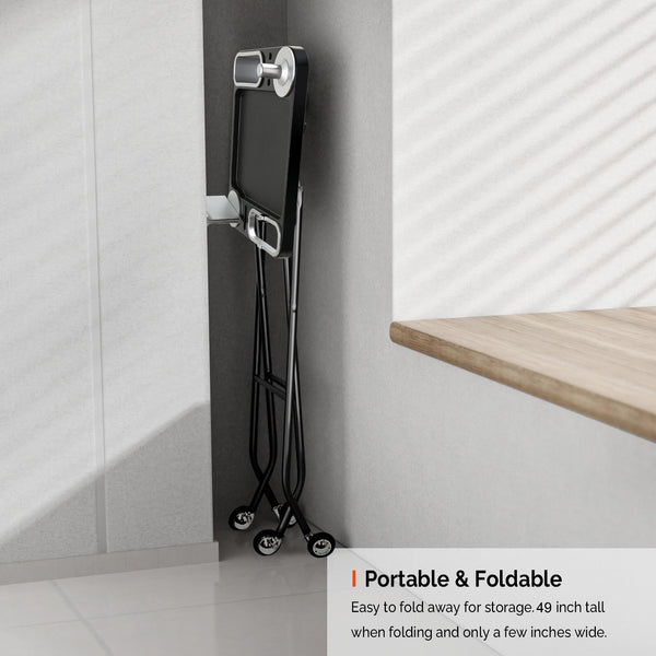 Folding Salon Rolling Tray with Wheels