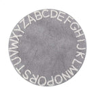 Round Cotton Alphabet Play Rug – 59 Inch, Grey