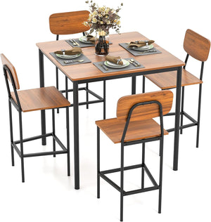 5-Piece Counter Height Dining Set with Bar Stools