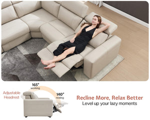 Power Recliner Sectional Sofa with Storage & USB Port