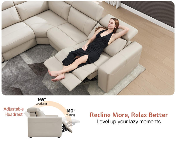 Power Recliner Sectional Sofa with Storage & USB Port