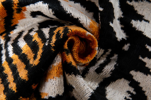 Velvet Tiger Print Throw Pillow with Down Feather Insert
