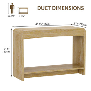 Farmhouse Console Table with Open Shelf