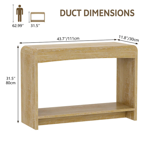 Farmhouse Console Table with Open Shelf