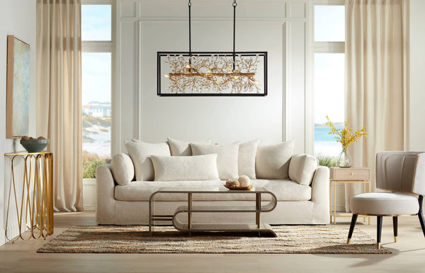 8-Light Crystal Rectangular Pendant Chandelier