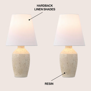 19.25" Modern Matte Ginger Jar Table Lamp Set of 2