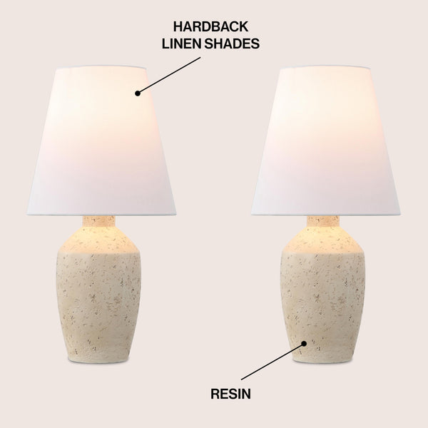 19.25" Modern Matte Ginger Jar Table Lamp Set of 2