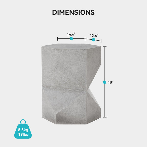 MgO Concrete Hexagonal Outdoor Side Table