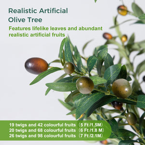 Artificial Olive Tree with Lights, Moss & Planter