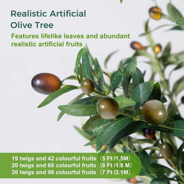 Artificial Olive Tree with Lights, Moss & Planter