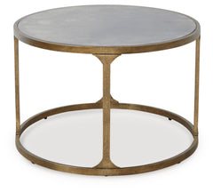 Oval Coffee Table – Tempered Glass Top, Faux Marble Finish, Antique Gold