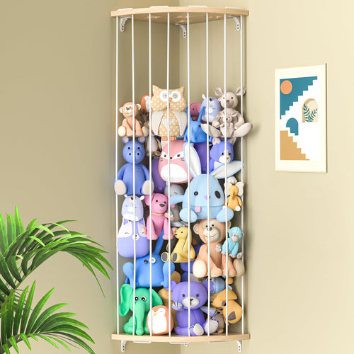 Corner Stuffed Animal Toy Organizer Shelf