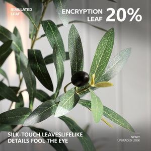 Artificial Olive Tree with Silk Leaves & White Pot