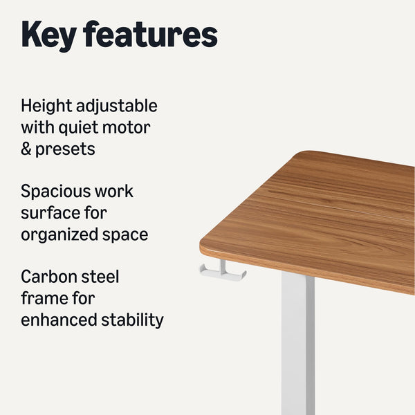 Electric Height Adjustable Standing Desk with Memory Presets