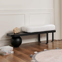 47.2" Boucle Upholstered Entryway Bench with Metal Legs