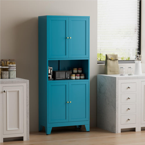 69" Metal Pantry Cabinet with Adjustable Shelves