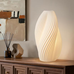 Ceramic Table Lamp – Dimmable, White Translucent Shade with Warm Ambient Lighting