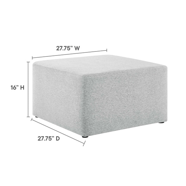 Square Upholstered Ottoman with Velvet Fabric & Wood Legs