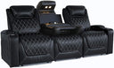 Power Recliner Home Theater Sofa – Row of 3, Black