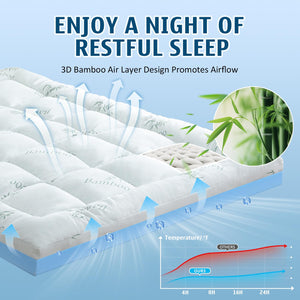 Dual Layer 4 Inch Memory Foam Mattress Topper