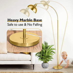 Arc Floor Lamp with Remote & Dome Shade