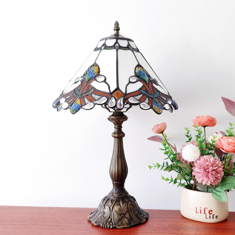 Tiffany Style Stained Glass Table Lamp | Baroque 3-Way Desk Light