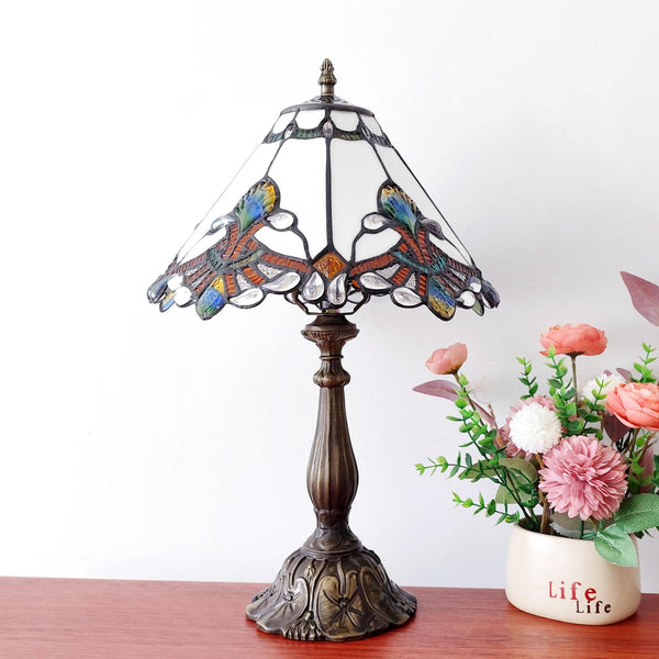 Tiffany Style Stained Glass Table Lamp | Baroque 3-Way Desk Light