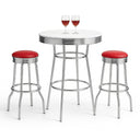 Retro Chrome 3-Piece Pub Bar Set